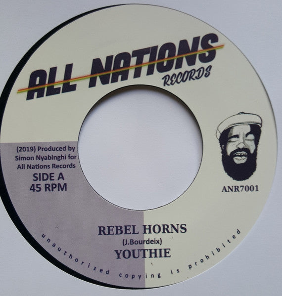 Black and yellow vinyl record label with portrait and text.