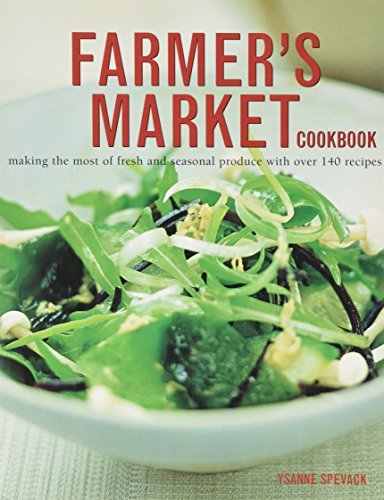Cookbook cover with a vibrant salad and bold "Farmer's Market" title.