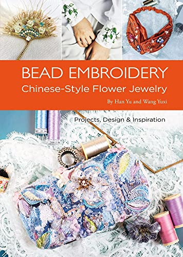 Book cover showing bead embroidered flowers and jewelry projects.