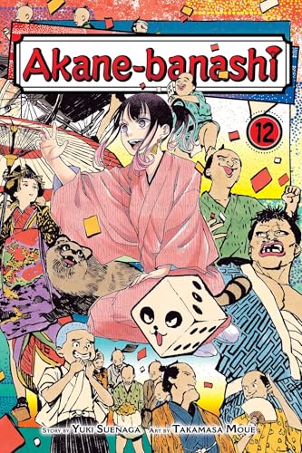 Manga volume cover with a young woman, dice, and a crowd of people.