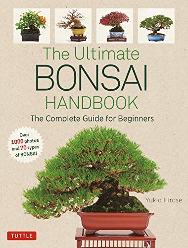 Book cover featuring various bonsai trees and green foliage.