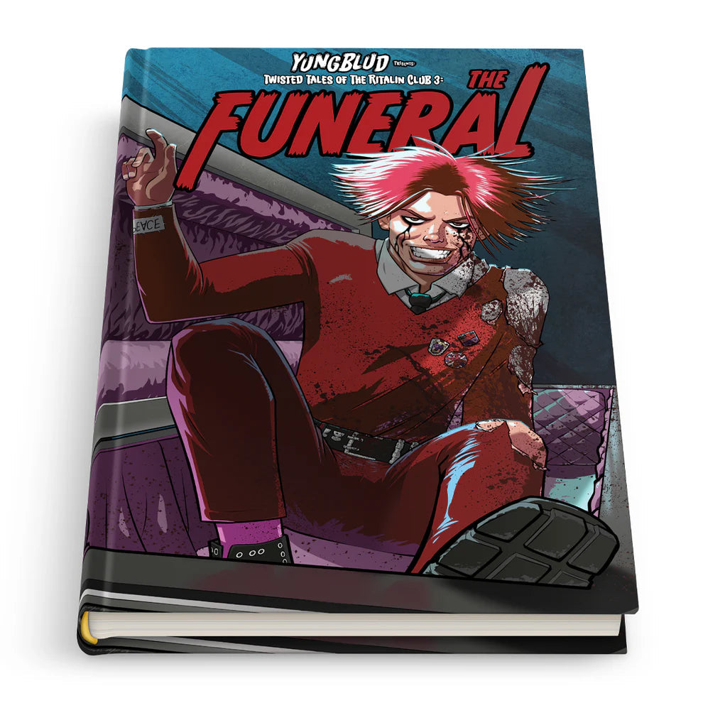 Album cover for Yungblud’s “The Funeral (Deluxe Edition)” featuring illustrated artwork.