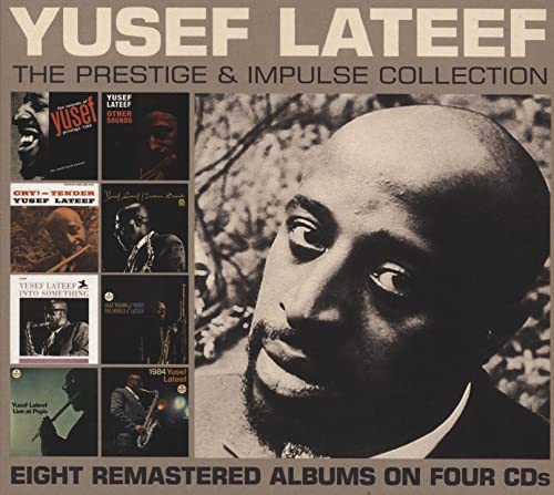 Yusef Lateef CD collection cover featuring a portrait and eight smaller album art thumbnails.