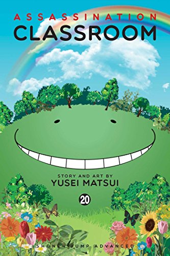 Cover of Assassination Classroom volume 20 featuring a grassy hill with a smiling face.