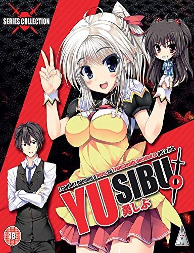 Anime Blu-ray cover featuring a white-haired girl, a dark-haired boy, and a small chibi.