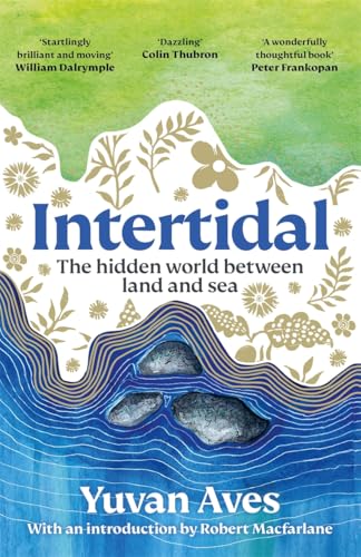 Book cover: “Intertidal” with floral design and blue wave imagery.