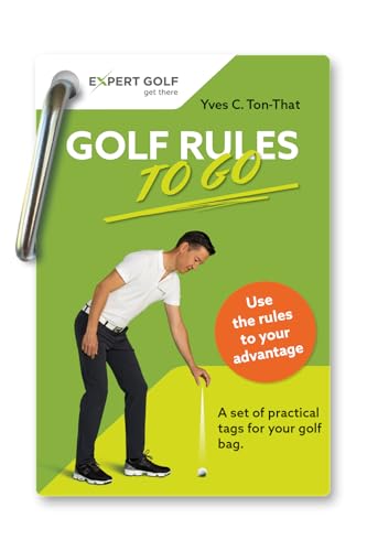 Green golf rules guide with a golfer practicing a swing, ring-bound.