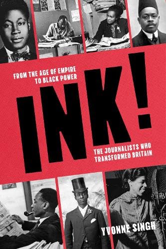 Book cover with the title INK! over a red background featuring black-and-white historical photographs.