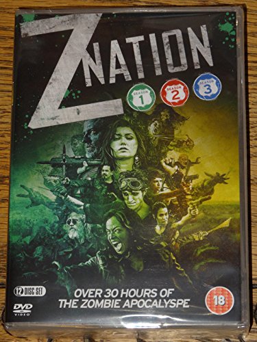 DVD cover for "Z Nation" Seasons 1-3, featuring zombie apocalypse imagery.
