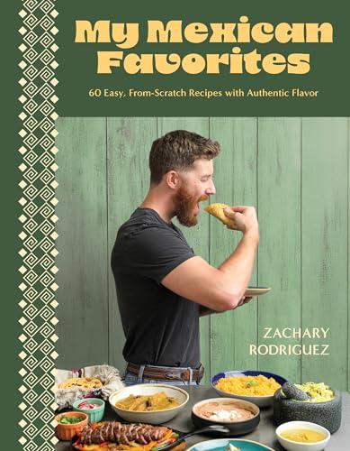 Cookbook cover featuring a man eating a taco with Mexican food dishes.