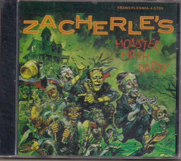 CD cover for "Zacherle's Monster Mash Party" featuring cartoon monsters.
