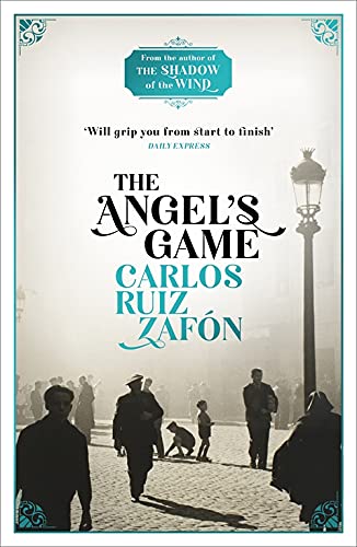 Book cover: "The Angel's Game" with a street scene illustration.