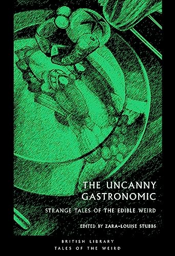 Book cover featuring a green, sketched illustration of a strange, distorted meal on a plate.