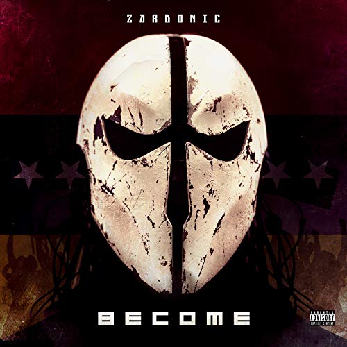 Album cover featuring a weathered white mask with a cross-shaped opening on dark background.