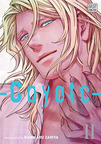 Coyote Vol. 2" cover: close-up of a blonde man with blue eyes, manga style.