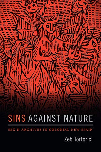 Book cover: red and black illustration of grotesque figures, title "Sins Against Nature".