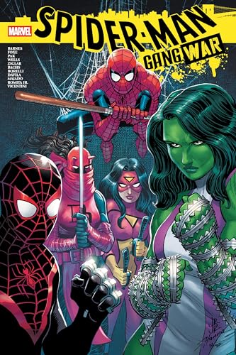 Spider-Man, She-Hulk, Daredevil, and other heroes featured on comic book cover.