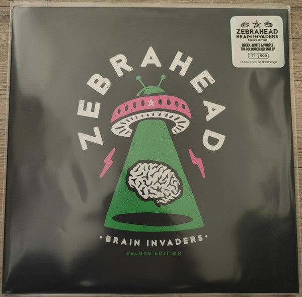 Zebrahead "Brain Invaders" vinyl record cover with alien and brain imagery.