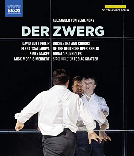 Blu-ray cover for Zemlinsky’s “Der Zwerg” opera, featuring performers onstage.