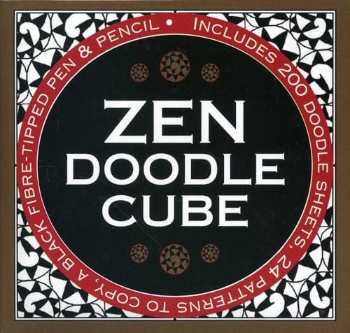Zen Doodle Cube gift set with black and white swirling designs.