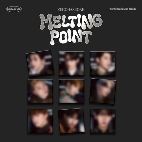 Zerobaseone “Melting Point” album cover with nine blurred portrait photos.