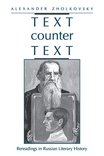 Book cover: “Text Counter Text” with portraits of Tolstoy and Pushkin.
