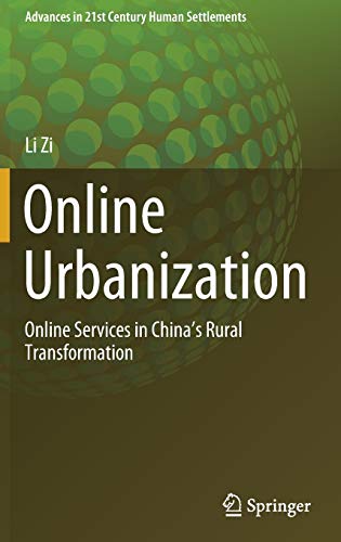 Book cover titled Online Urbanization with a green gradient background and circular patterns.