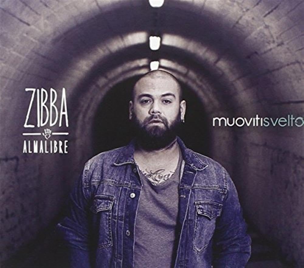 CD cover for Zibba’s “Muoviti Svelto” featuring a bearded man in a tunnel.