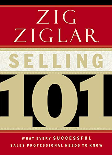 Book cover for "Selling 101" by Zig Ziglar, with large gold numbers.