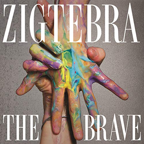 Colorful, paint-covered hands clasped together on album cover for “The Brave”.