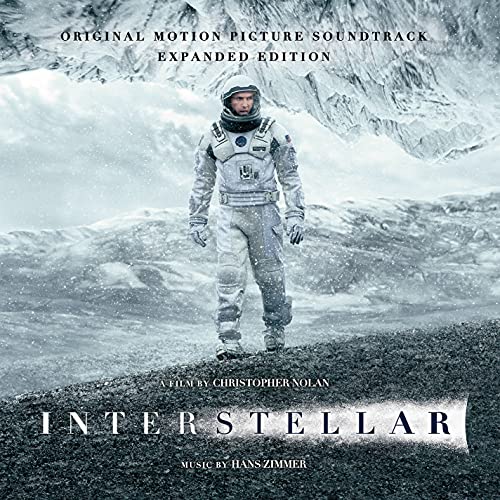“Interstellar” soundtrack CD cover featuring an astronaut on a rocky shore.