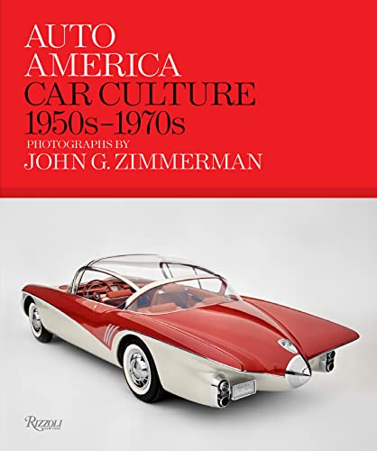 Book cover featuring a red and white classic American convertible car.