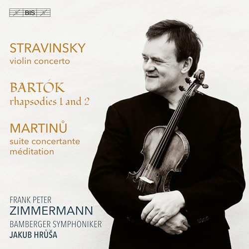 Frank Peter Zimmermann holding a violin on a classical music CD cover.