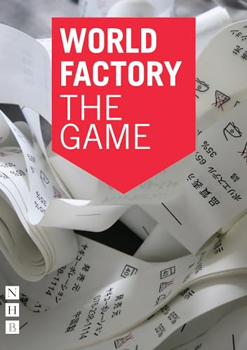 Red "World Factory: The Game" box on a background of receipts.