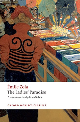 Book cover: woman in red jacket at a bustling department store.