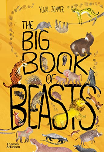 Yellow book cover with illustrated animals, titled "The Big Book of Beasts".