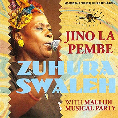CD cover featuring Zuhura Swaleh, a singer with a microphone.