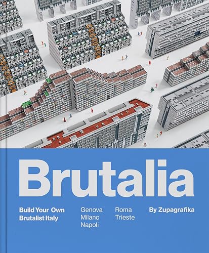 Book cover depicting detailed, grey brutalist architecture and bold white text.
