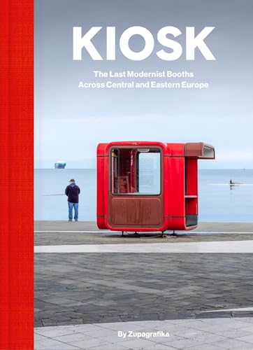 Book cover featuring a red modernist kiosk by the sea.