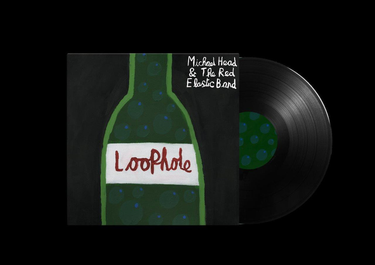 Album cover for Michael Head & The Red Elastic Band’s “Loophole,” a green bottle.