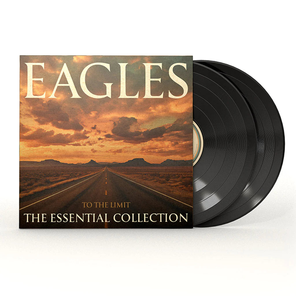 Eagles’ “To The Limit” double vinyl record with desert landscape cover.
