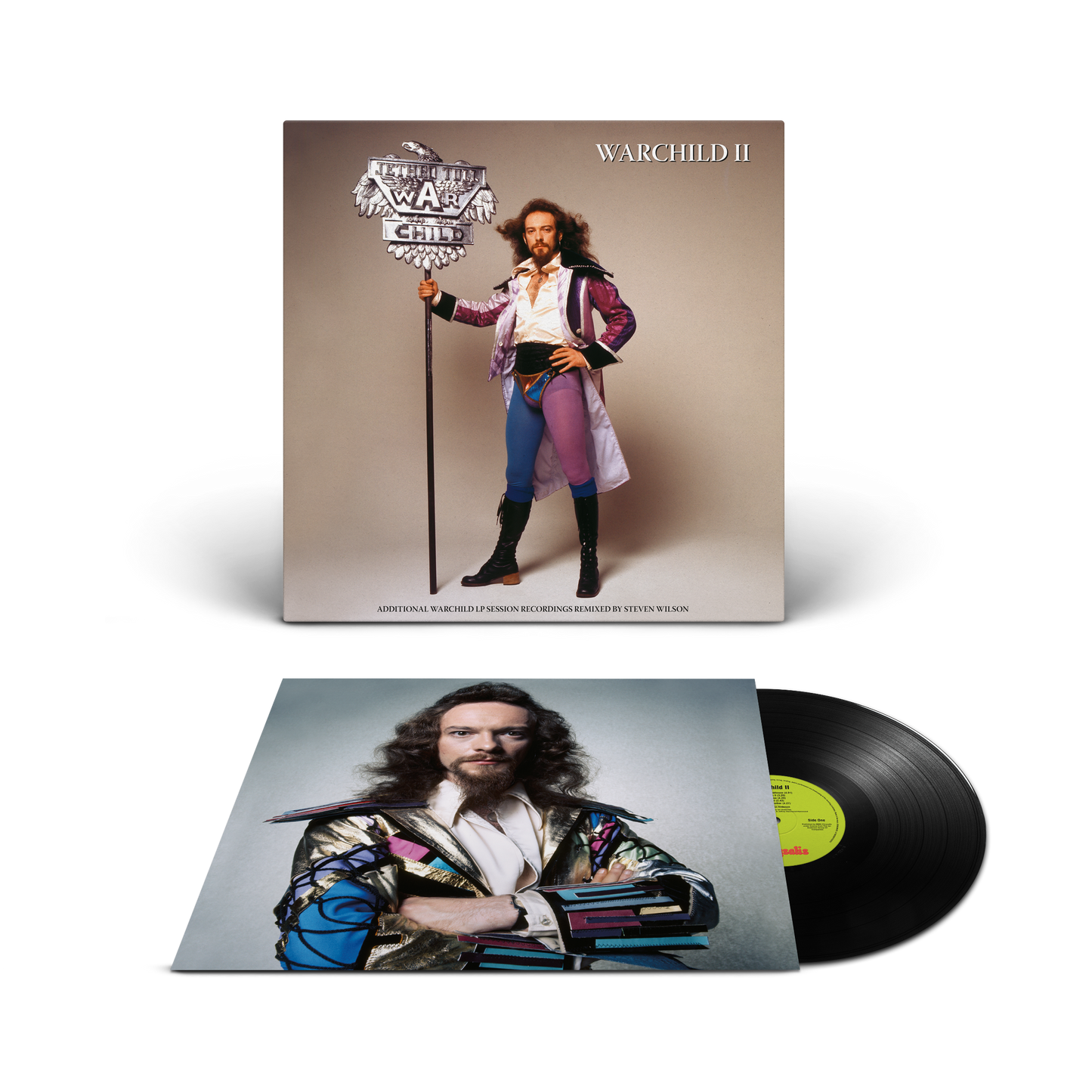 Jethro Tull’s “WarChild II” vinyl album cover with musician portrait.