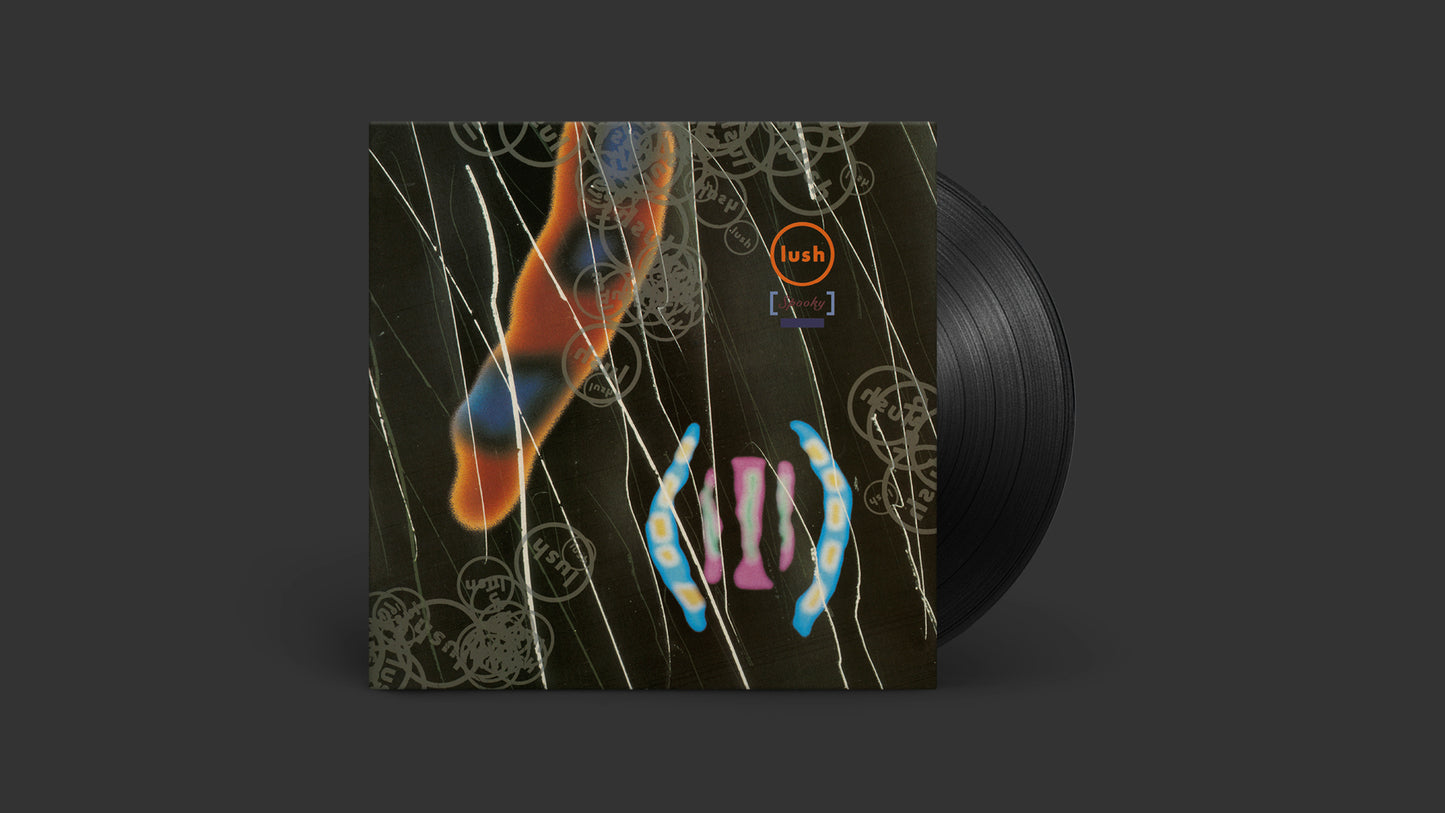 Lush “Spooky” vinyl record with abstract fish and text design.