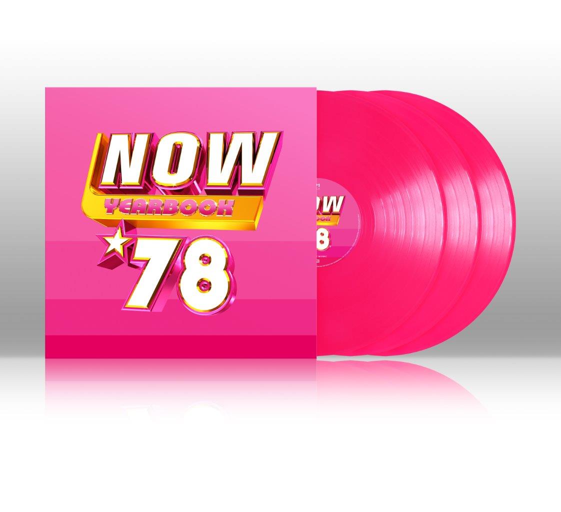 "Pink vinyl records with a matching sleeve and 'NOW YEARBOOK 78' text."