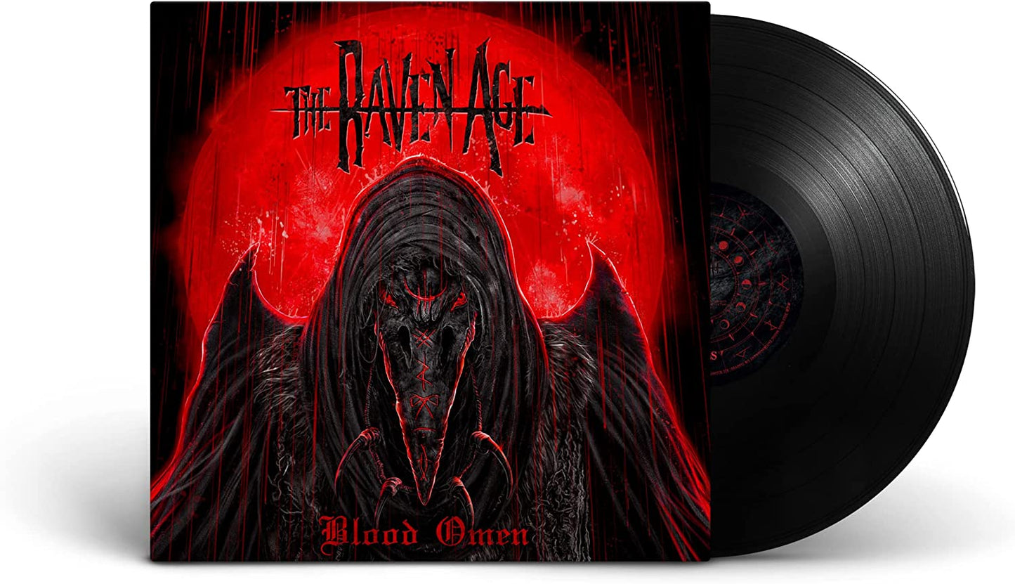 The Raven Age - Blood Omen" vinyl record with a dark, hooded figure.