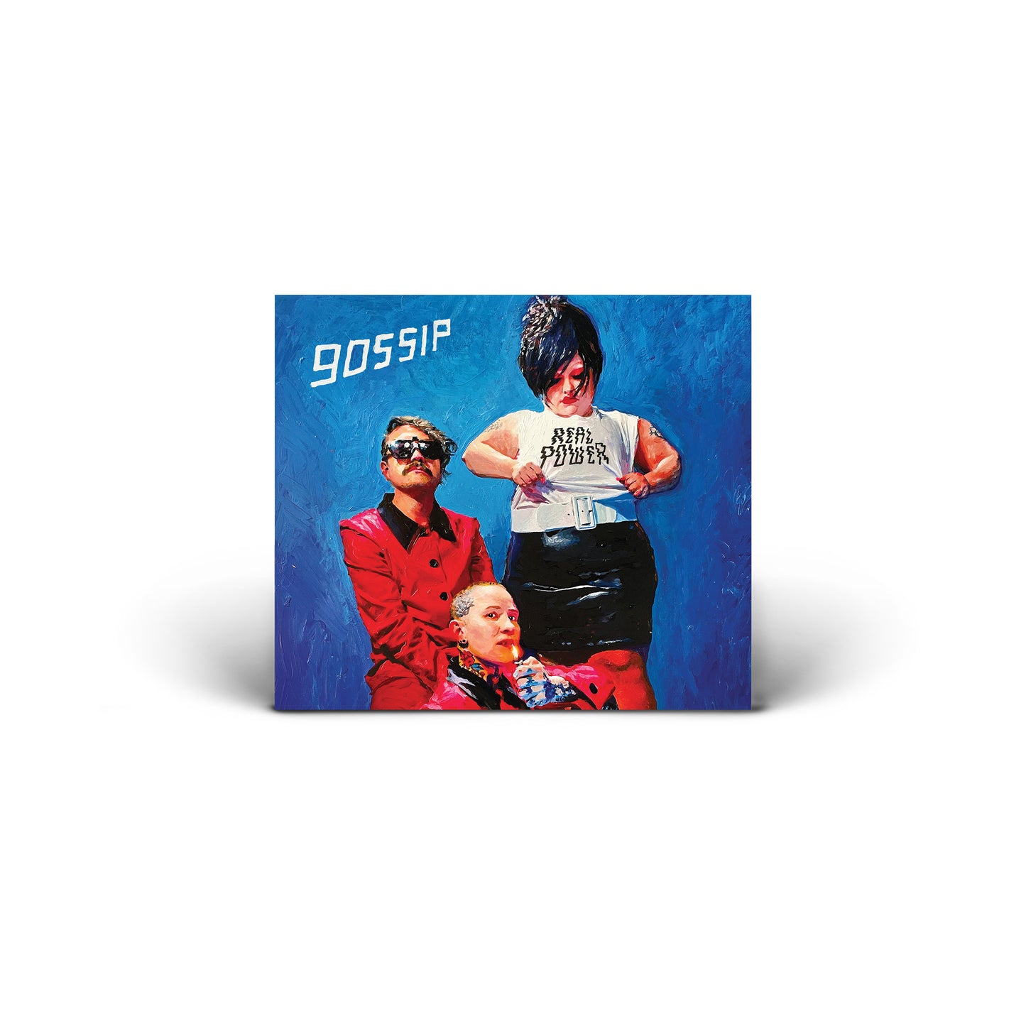 CD cover for Gossip’s “Real Power” featuring painted portraits of three people.