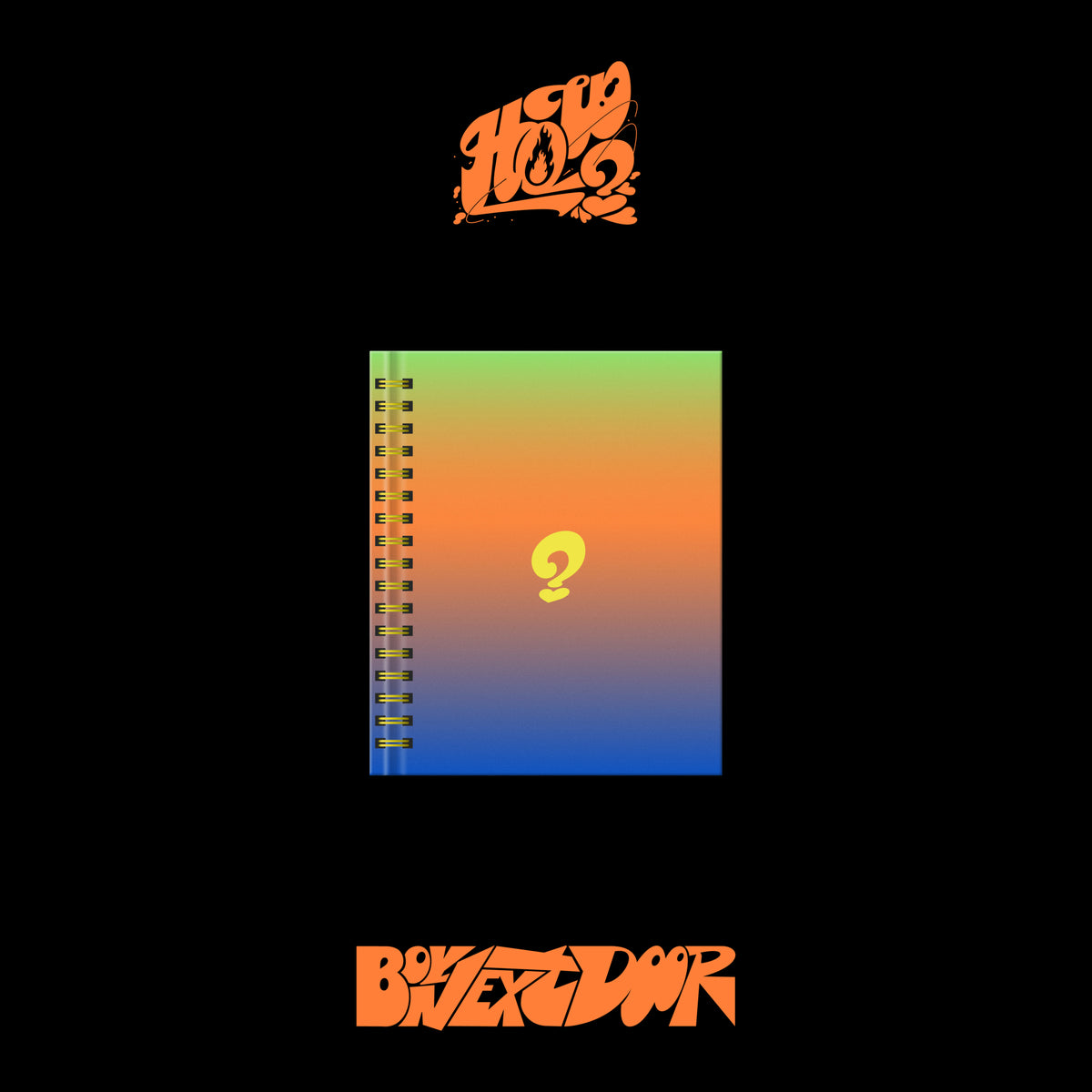 BOYNEXTDOOR "HOW?" CD with a gradient cover and a question mark.