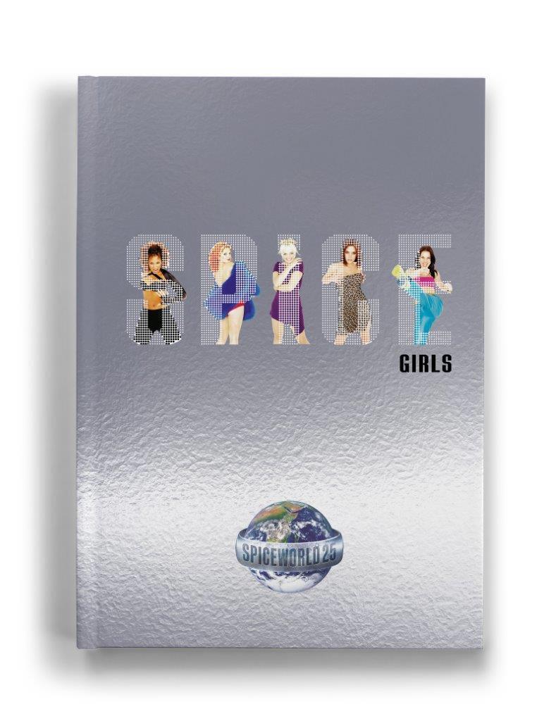 Spice Girls Spiceworld 25 CD cover with group portrait and Earth image.