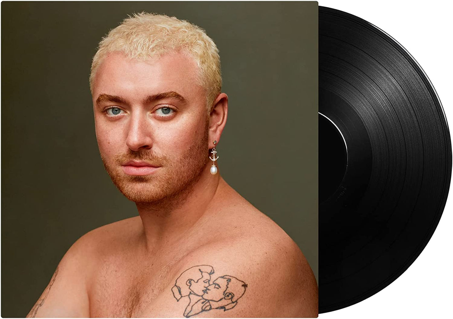 "Sam Smith's album 'Gloria' on vinyl, featuring a portrait of the artist."
