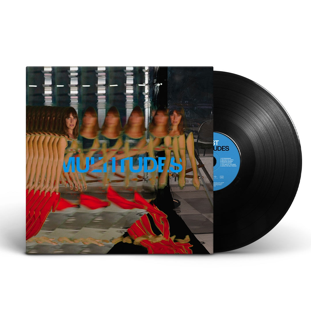 Feist’s “Multitudes” vinyl record with a mirrored room album cover.